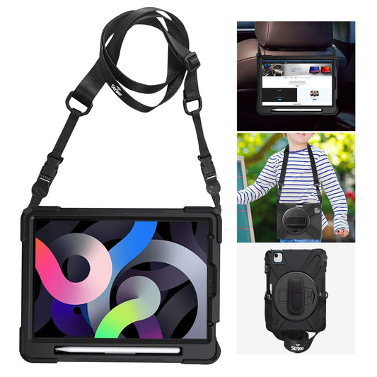 Strike Rugged Case with Hand Strap and Lanyard for Apple iPad Air 4 & Air 5