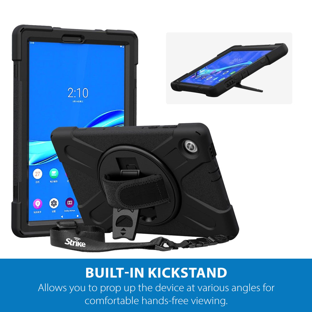 Strike Rugged Case with Hand Strap and Lanyard for Lenovo Tab M10 Plus (3rd Gen)