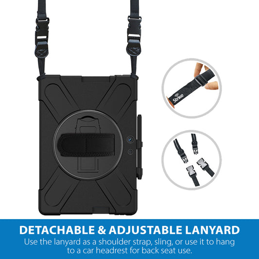 Strike Rugged Case with Hand Strap and Lanyard for Microsoft Surface Pro X