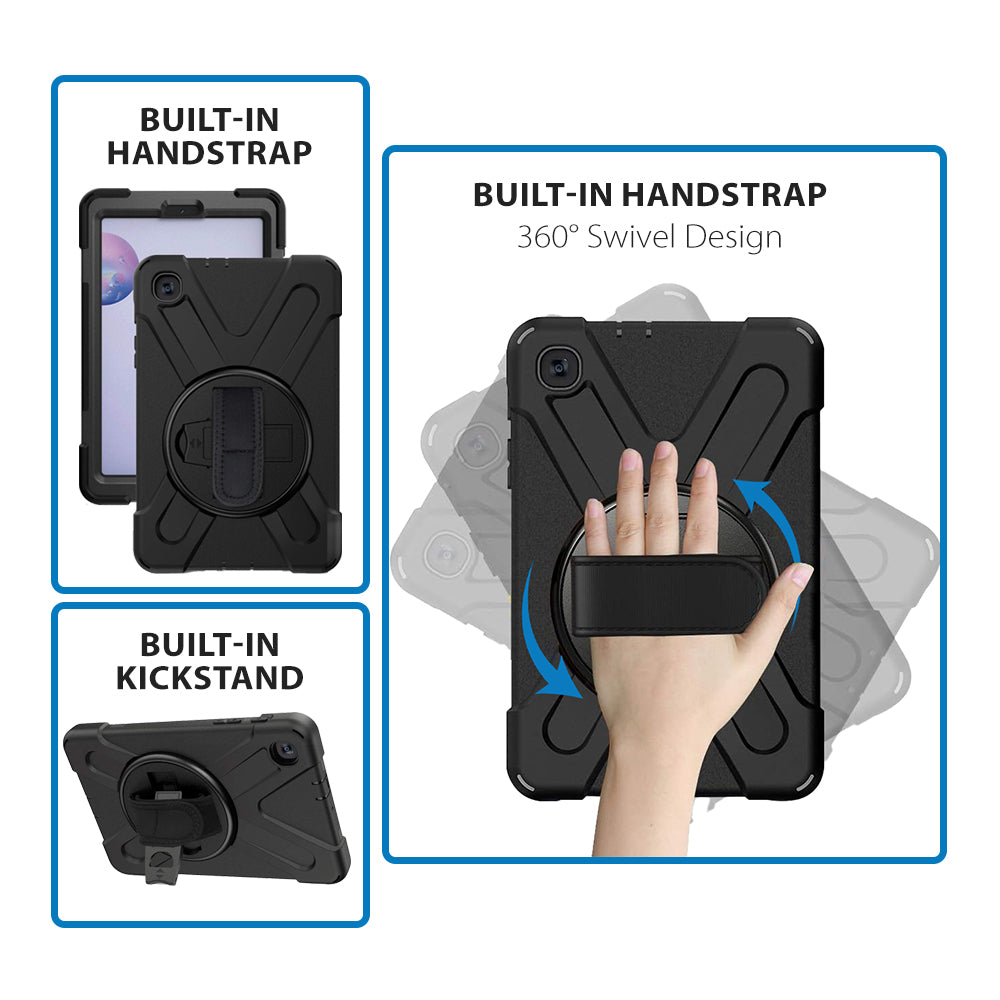 Strike Rugged Case with Hand Strap and Lanyard for Samsung Galaxy Tab A 8.4"