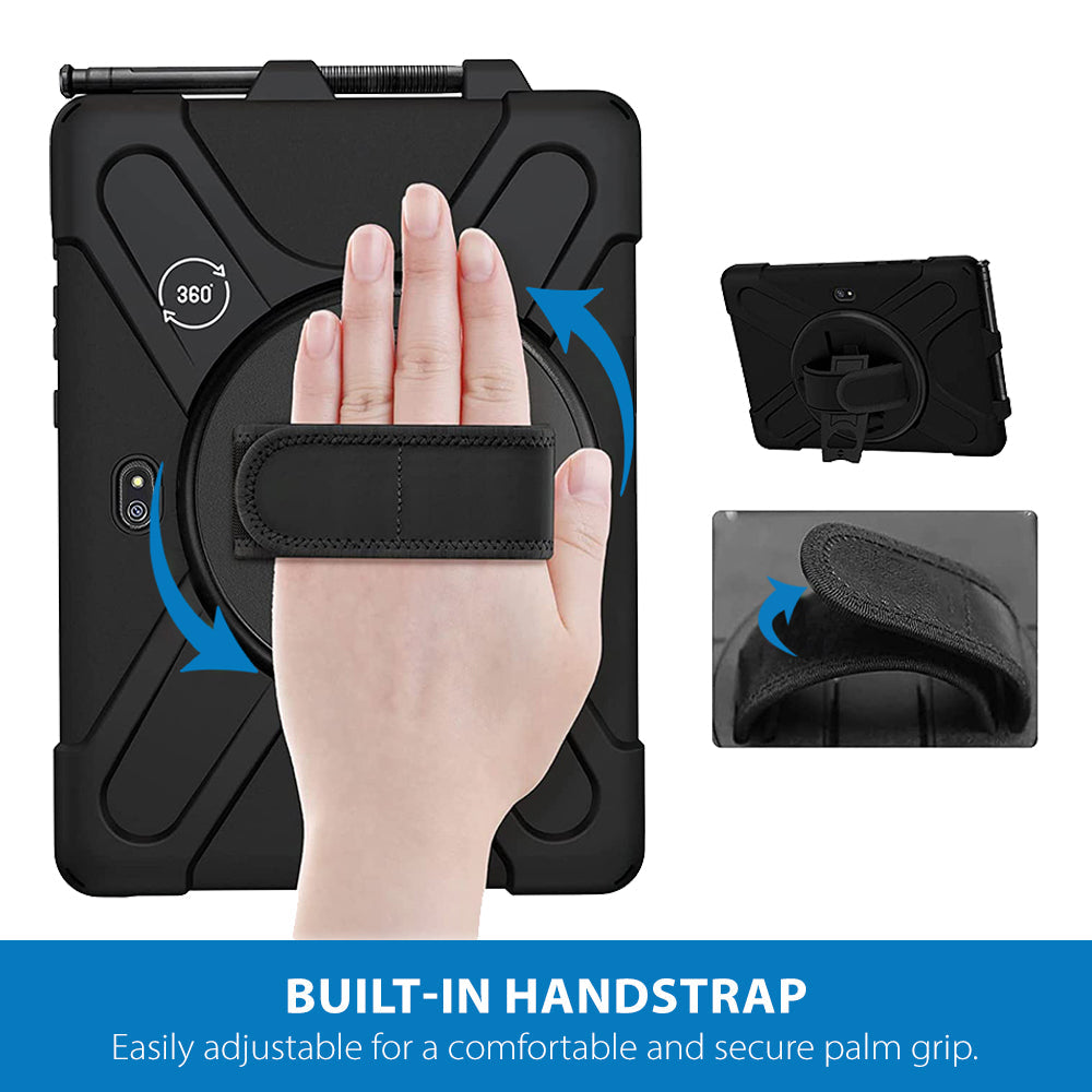 Strike Rugged Case with Hand Strap and Lanyard for Samsung Galaxy Tab Active Pro & Tab Active4 Pro