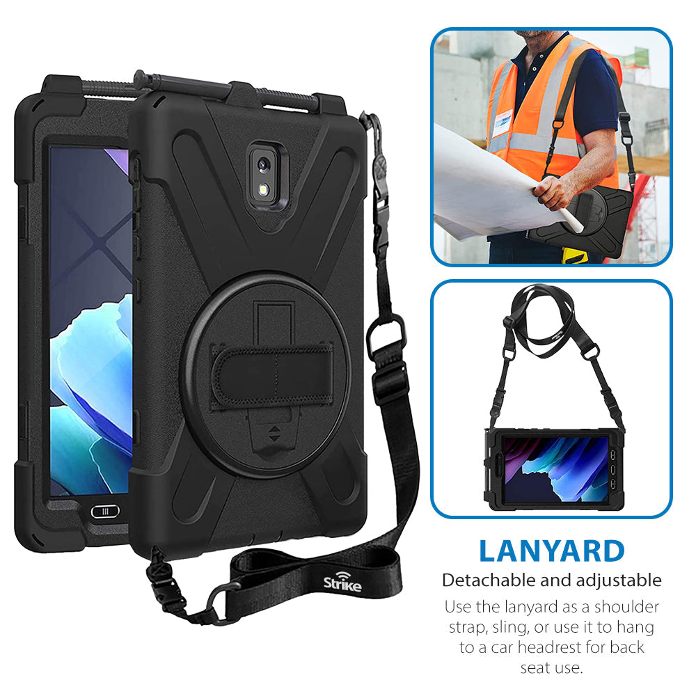 Strike Rugged Case with Hand Strap and Lanyard for Samsung Galaxy Tab Active3