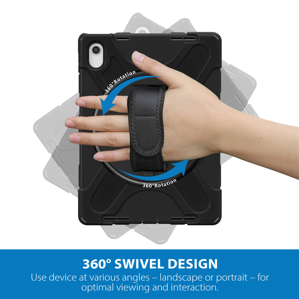 Strike Rugged Case with Hand Strap and Lanyard for Apple iPad (11th/10th Gen)