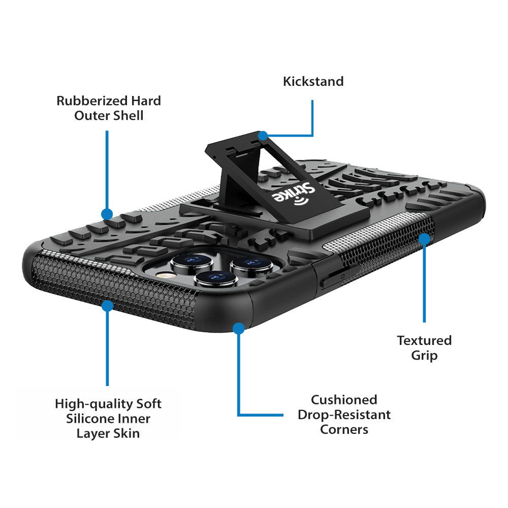 Strike Rugged Phone Case for Apple iPhone 12 Pro Max (Black)