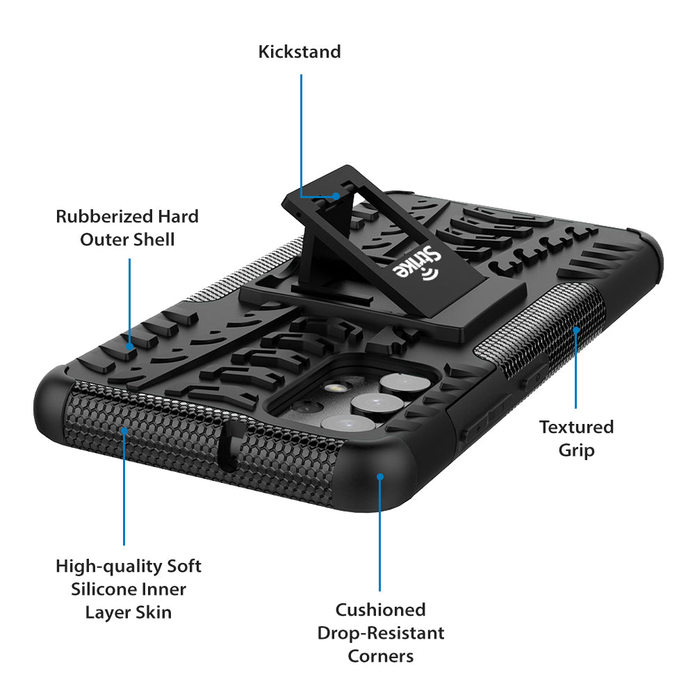 Strike Rugged Phone Case for Samsung Galaxy A32 (Black)
