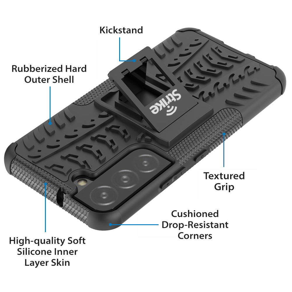 Strike Rugged Case for Samsung Galaxy S22 Plus (Black)