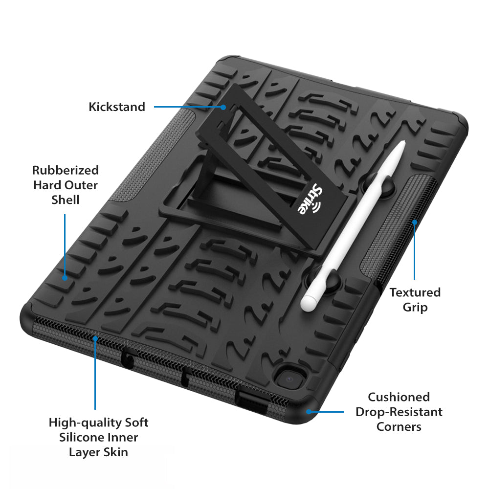 Strike Rugged Tablet Case for Samsung Galaxy Tab S6 Lite (2020/2022/2024) (Black)