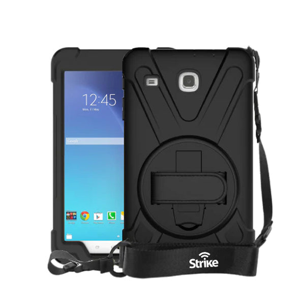 Strike Rugged Case with Hand Strap and Lanyard for Samsung Galaxy Tab E 8"