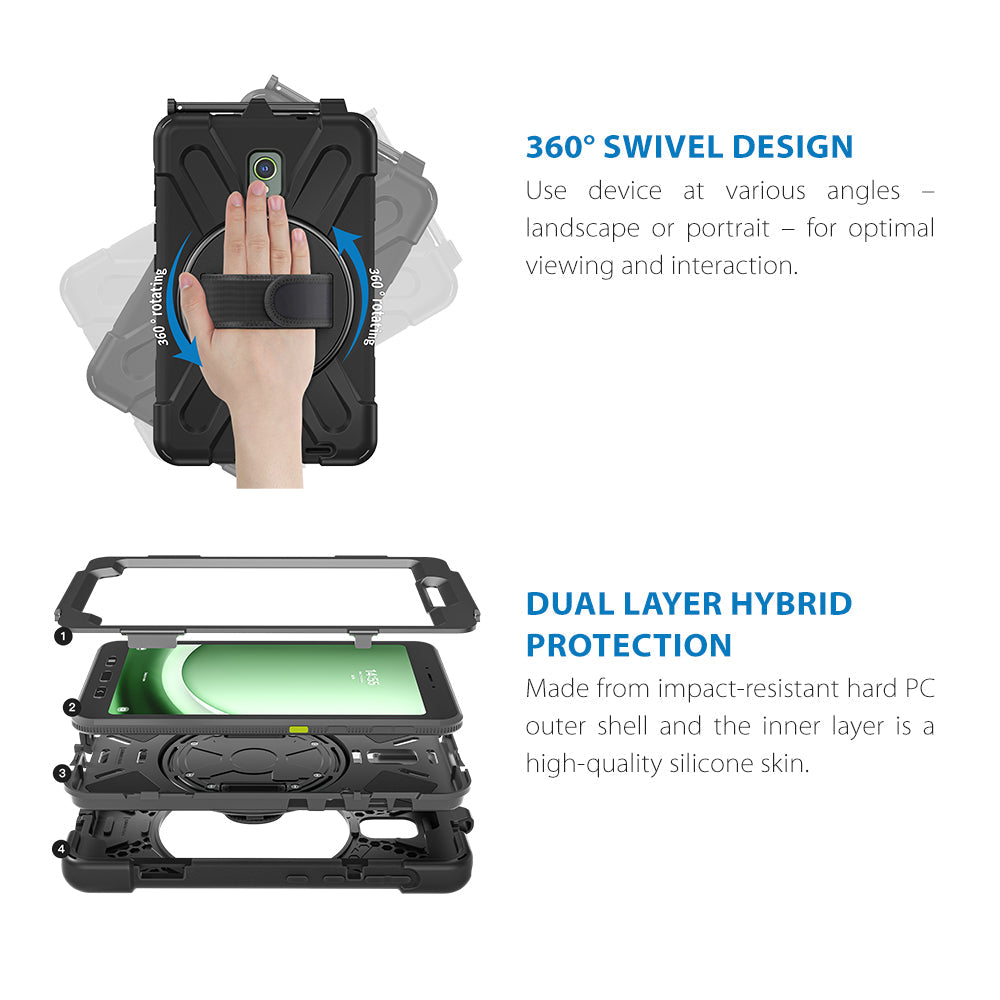 Strike Rugged Case with Hand Strap and Lanyard for Samsung Galaxy Tab Active5/3