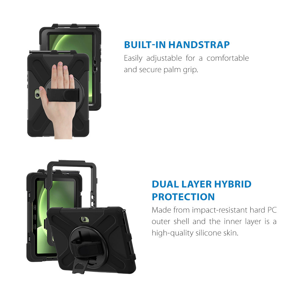 Strike Rugged Case with Hand Strap and Lanyard for Samsung Galaxy Tab Active5 Pro