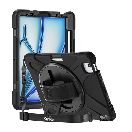 Strike Rugged Case with Hand Strap and Lanyard for Apple iPad Air 11 (M3/M2)