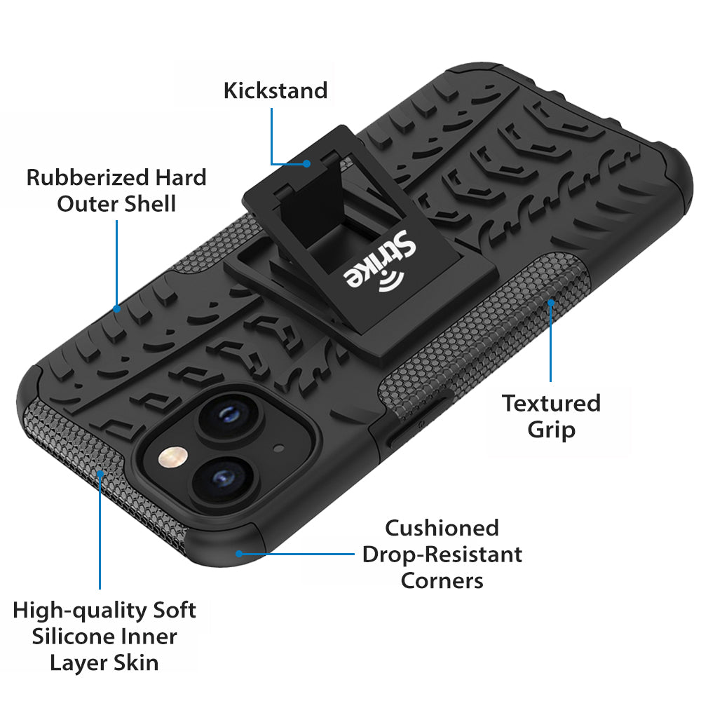 Strike Rugged Case for Apple iPhone 15 (Black)