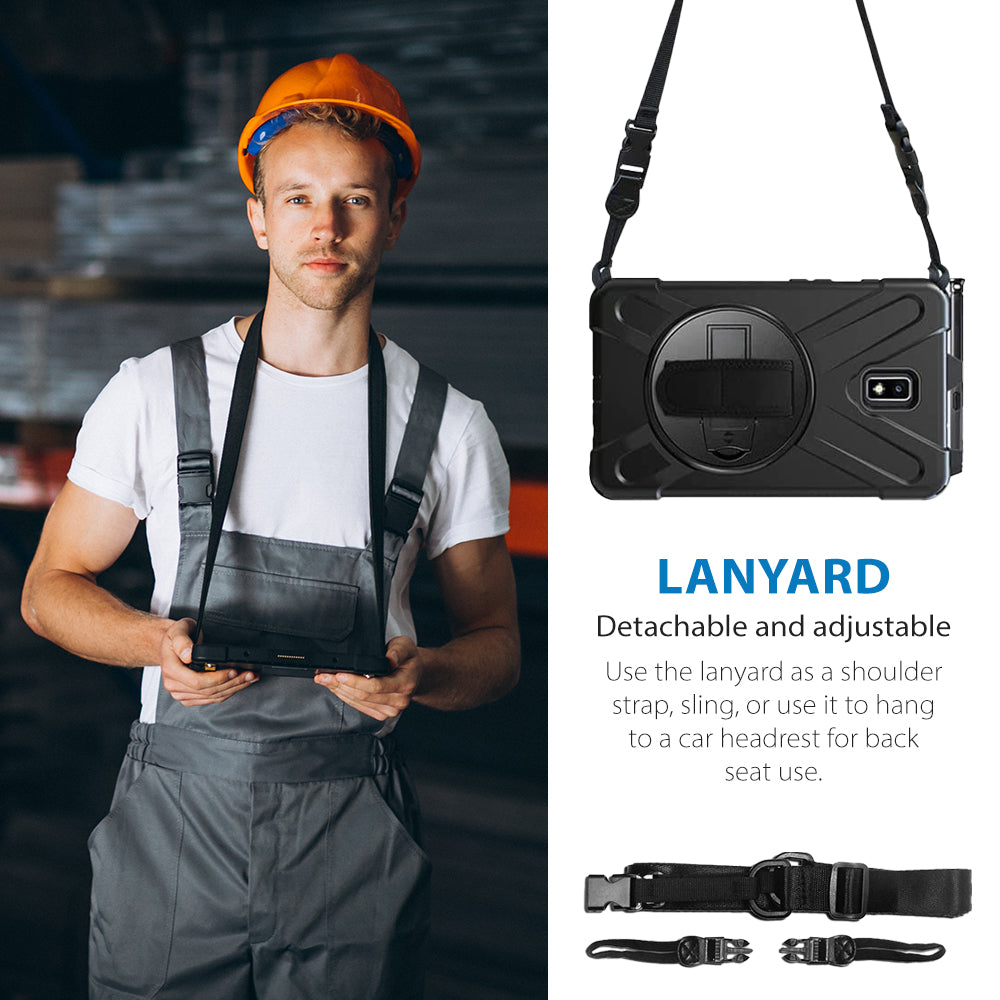 Strike Rugged Case with Hand Strap and Lanyard for Samsung Galaxy Tab Active 2