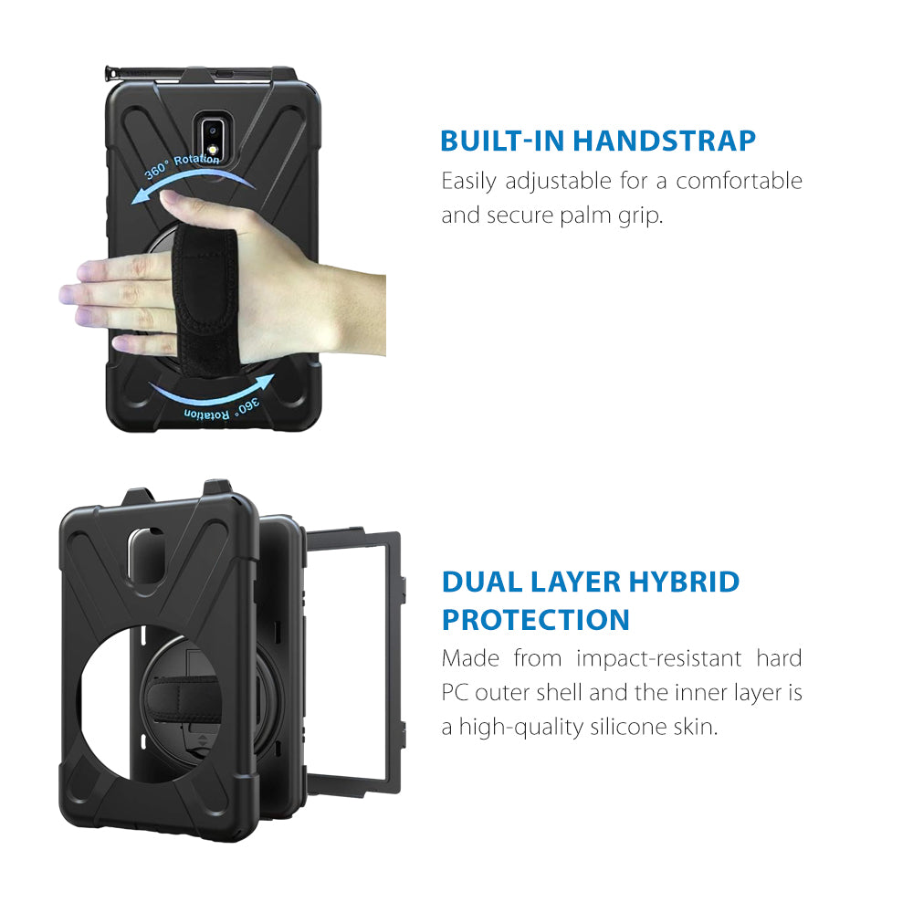 Strike Rugged Case with Hand Strap and Lanyard for Samsung Galaxy Tab Active 2