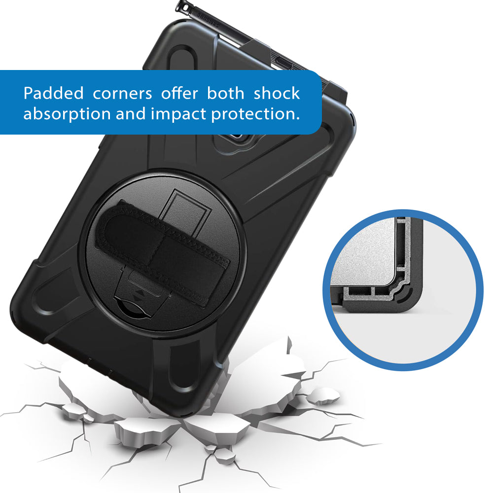 Strike Rugged Case with Hand Strap and Lanyard for Samsung Galaxy Tab Active 2