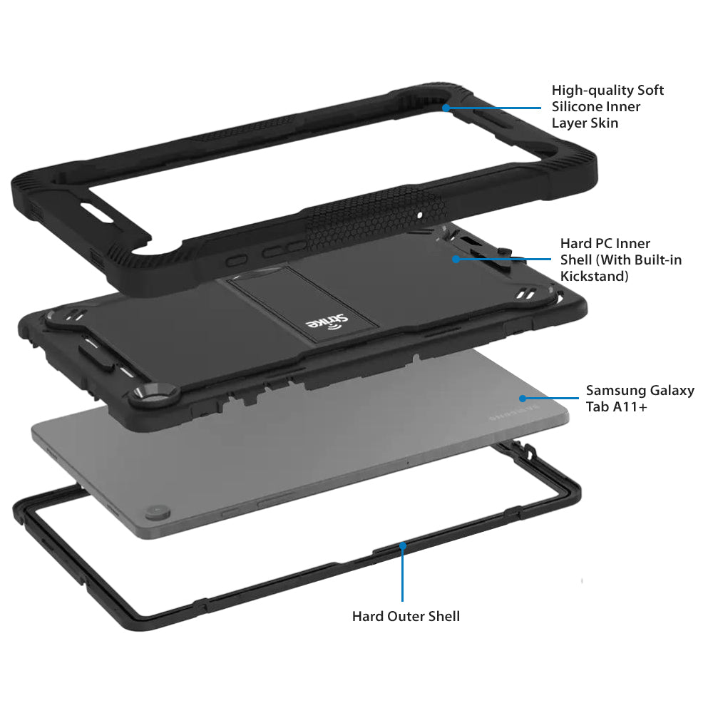 Strike Rugged Case for Samsung Galaxy Tab A11+ (Black)