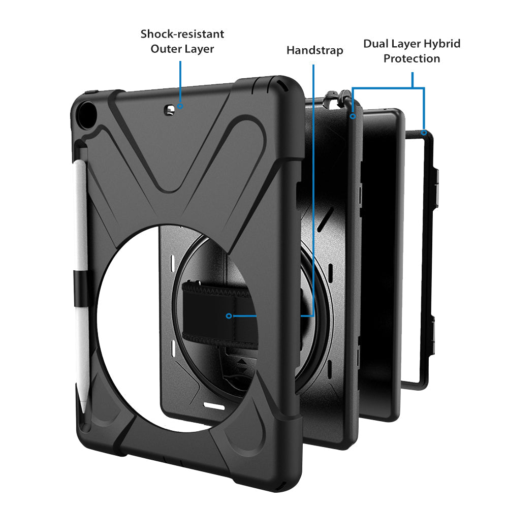 Strike Rugged Case with Hand Strap and Lanyard for Apple iPad 9.7 (5th & 6th Gen)