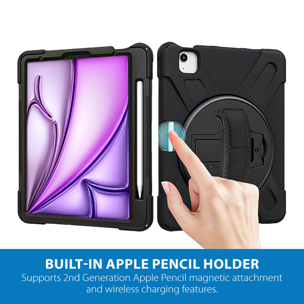 Strike Rugged Case with Hand Strap and Lanyard for Apple iPad Air 13 (M3/M2)