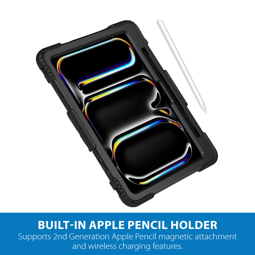 Strike Rugged Case with Hand Strap and Lanyard for Apple iPad Pro 11 (2024)