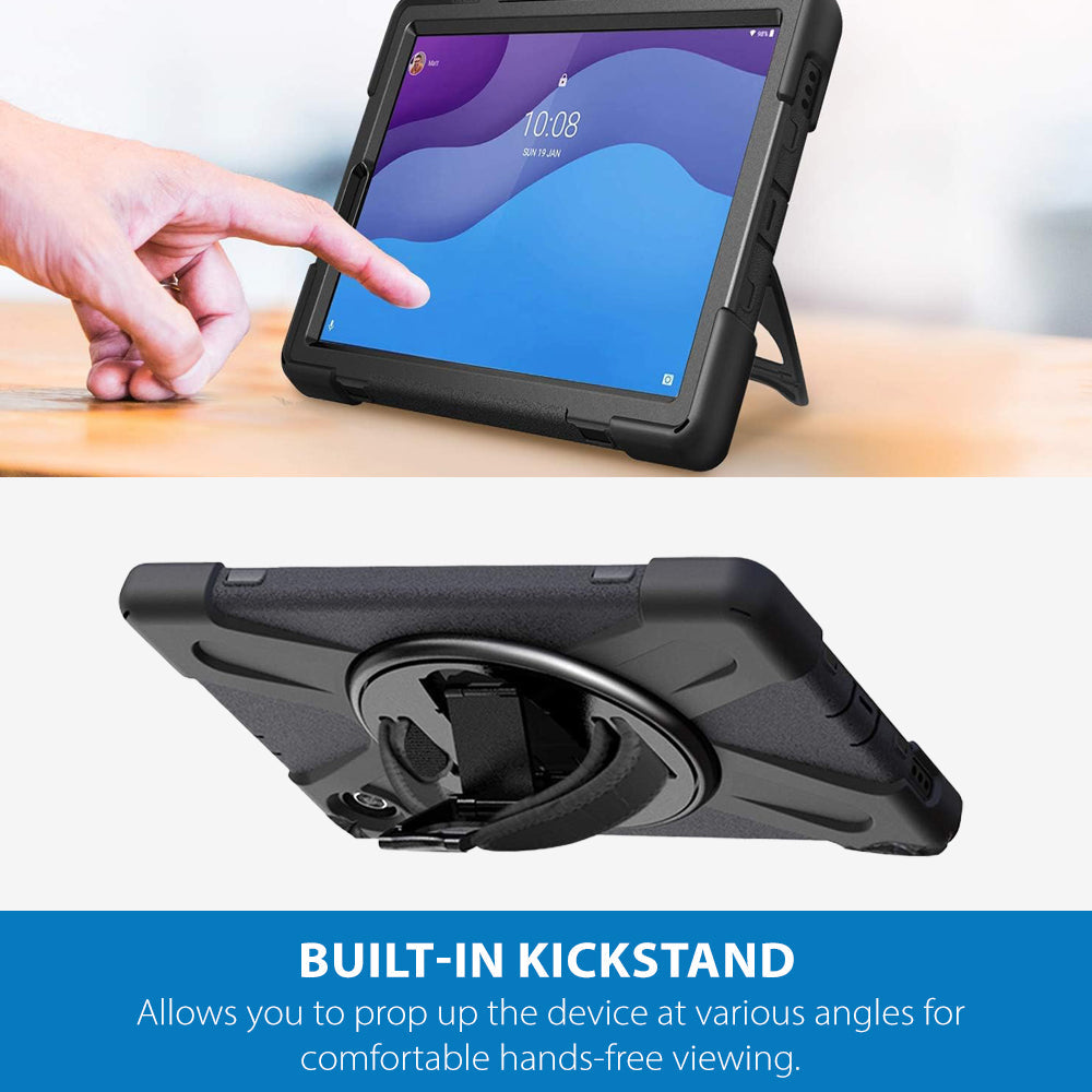 Strike Rugged Case with Hand Strap and Lanyard for Lenovo Tab M10 Plus (2nd Gen)