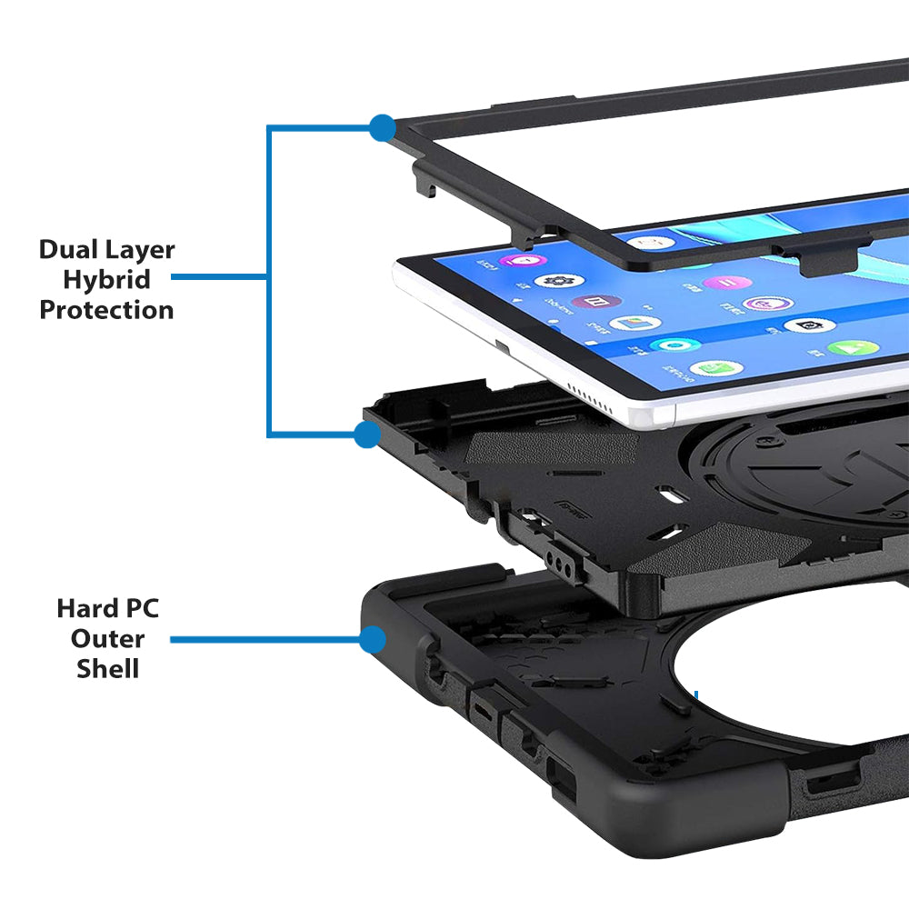 Strike Rugged Case with Hand Strap and Lanyard for Lenovo Tab M10 Plus (2nd Gen)
