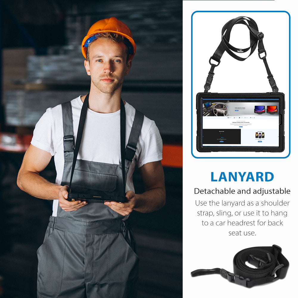 Strike Rugged Case with Hand Strap and Lanyard for Lenovo Tab M10 Plus (2nd Gen)