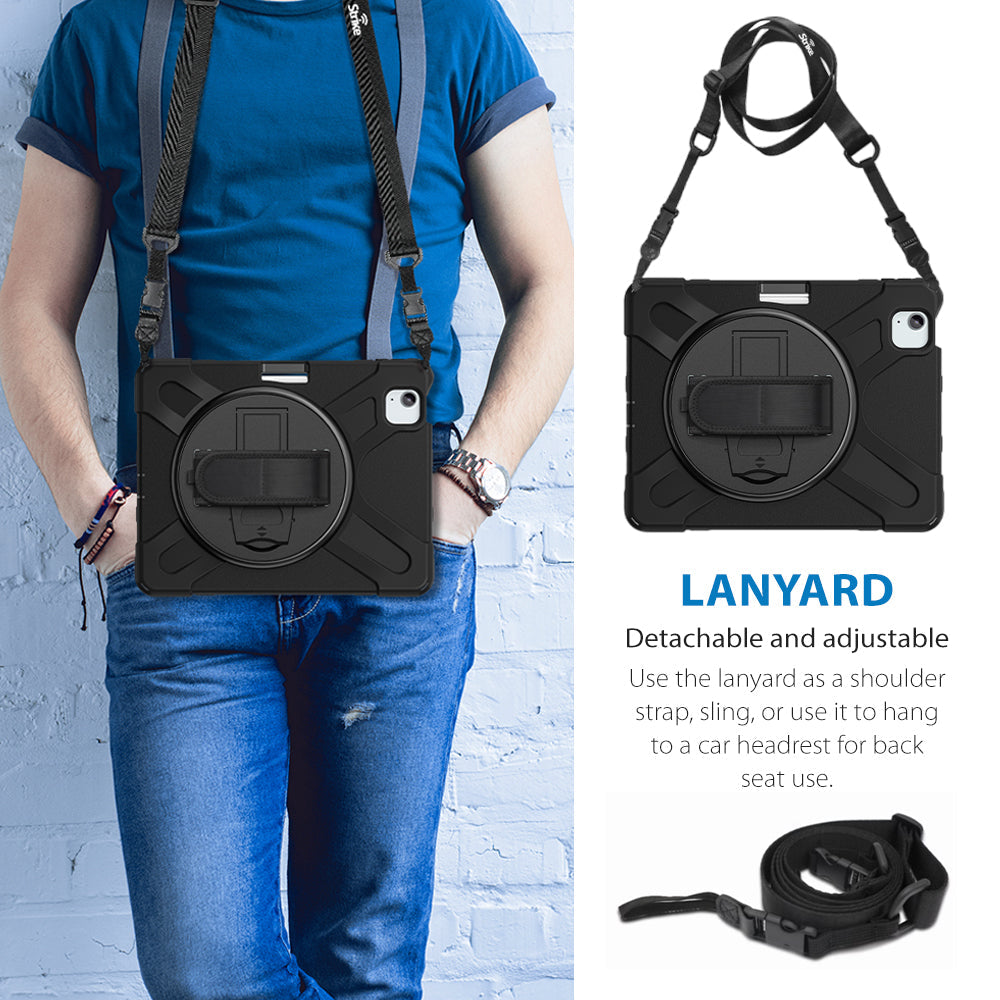 Strike Rugged Case with Hand Strap and Lanyard for Apple iPad Air 11 (M3/M2)