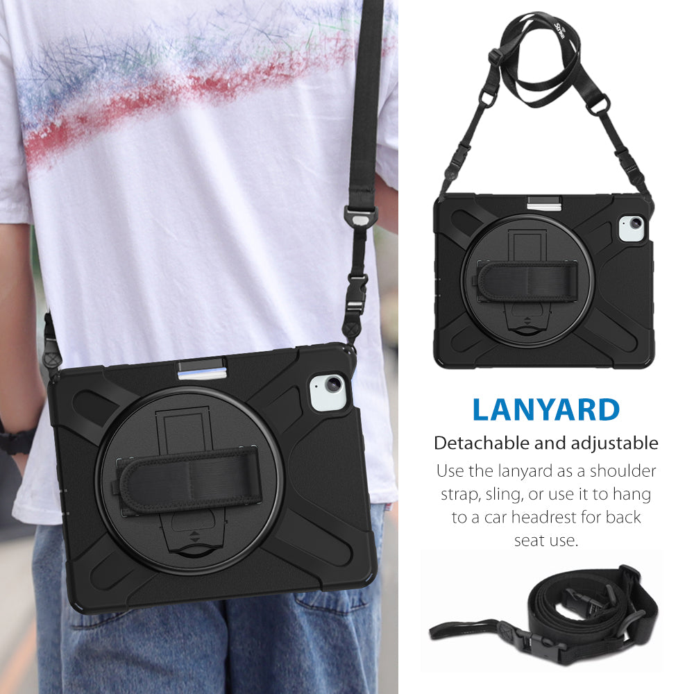 Strike Rugged Case with Hand Strap and Lanyard for Apple iPad Air 13 (M3/M2)
