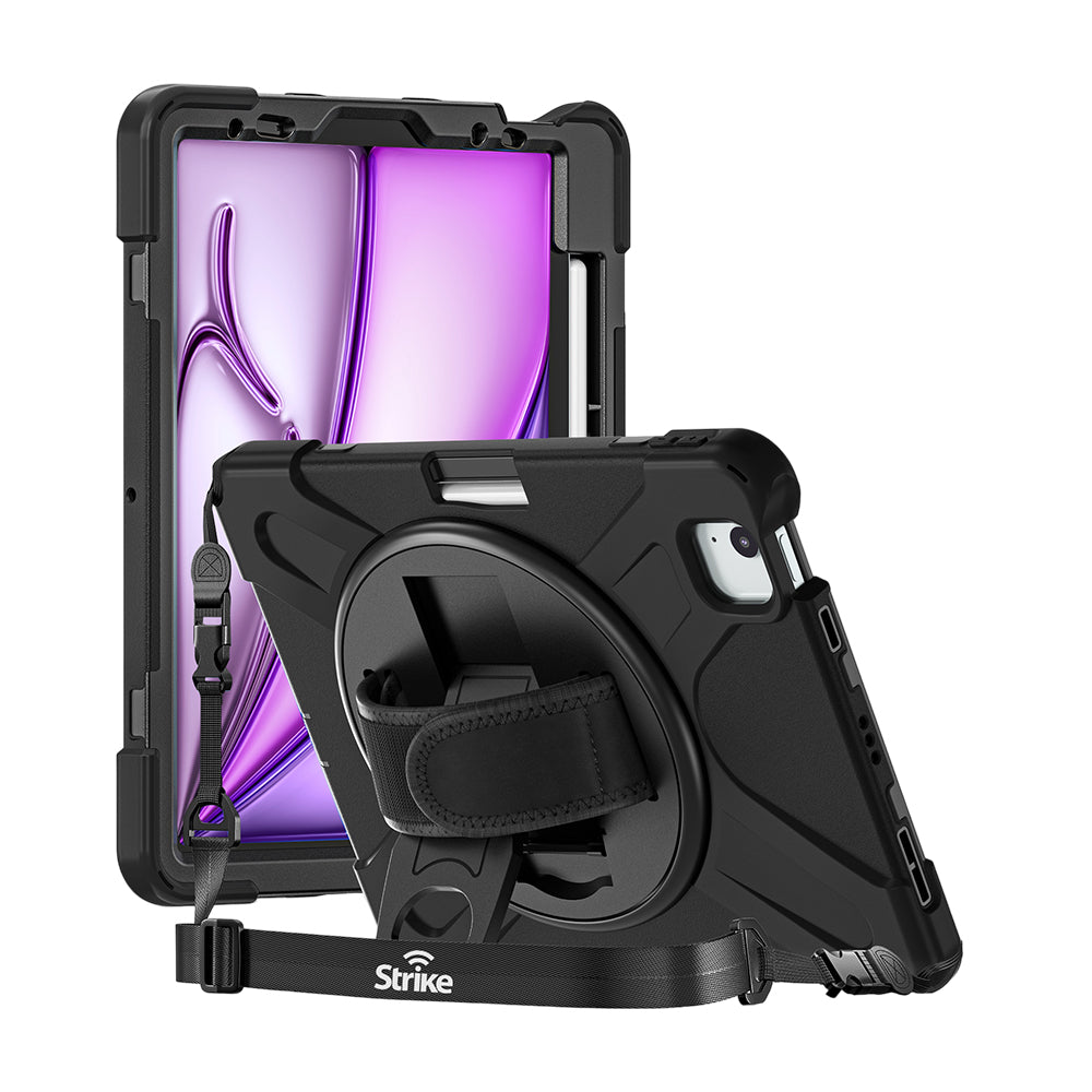 Strike Rugged Case with Hand Strap and Lanyard for Apple iPad Air 13 (M3/M2)
