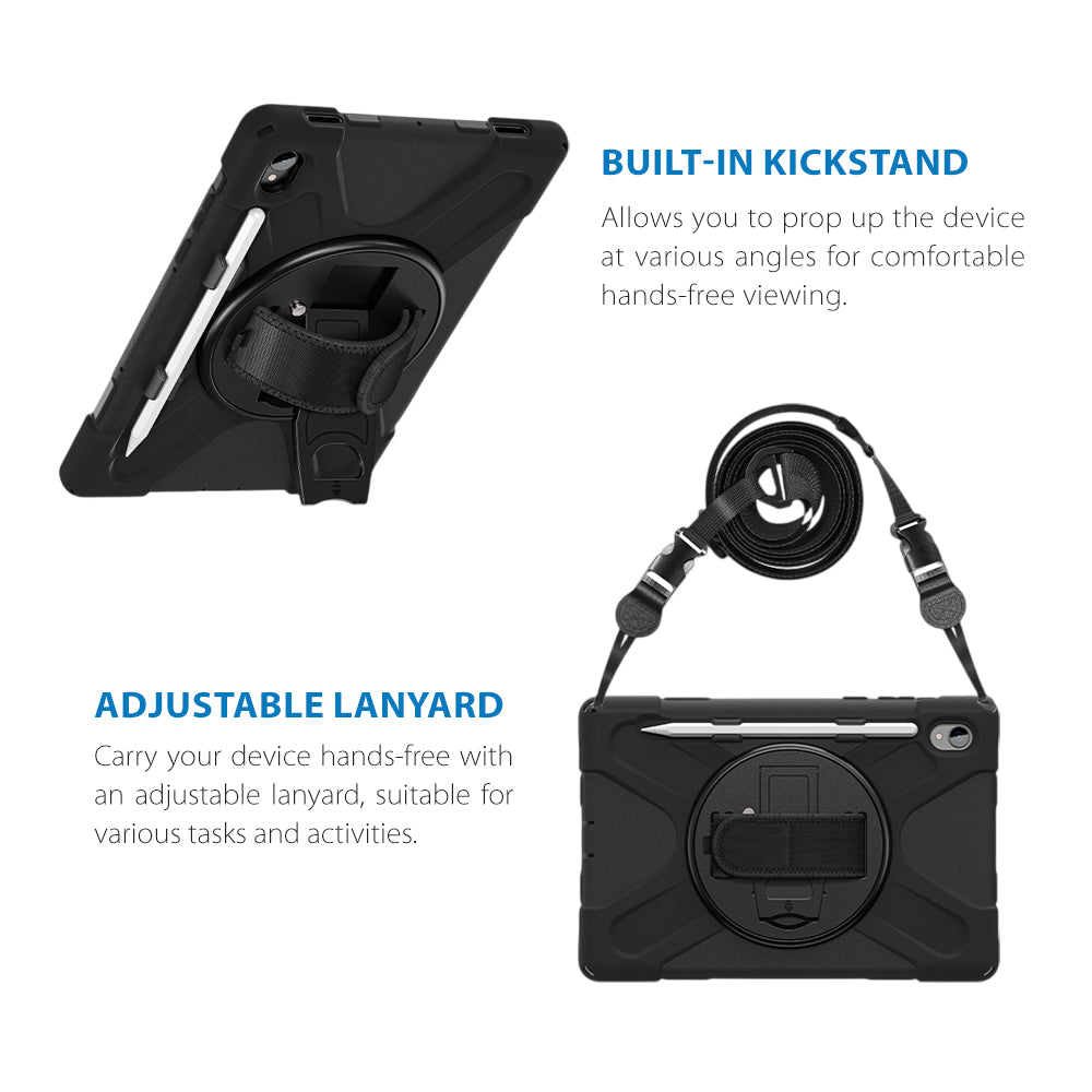 Strike Rugged Case with Hand Strap and Lanyard for Samsung Galaxy Tab S11