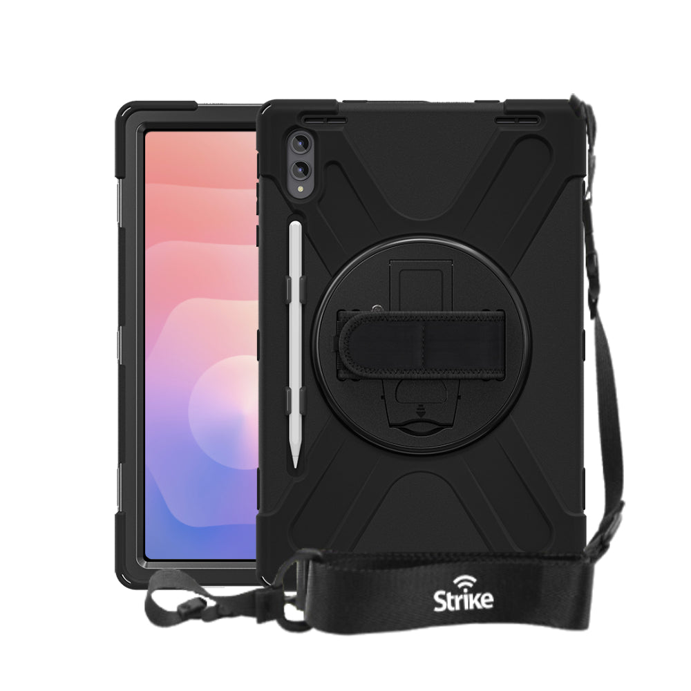 Strike Rugged Case with Hand Strap and Lanyard for Samsung Galaxy Tab S11 Ultra
