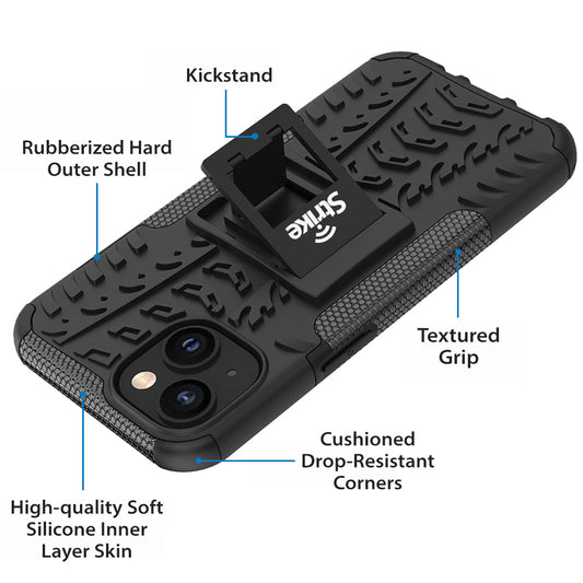 Strike Rugged Case for Apple iPhone 15 (Black)